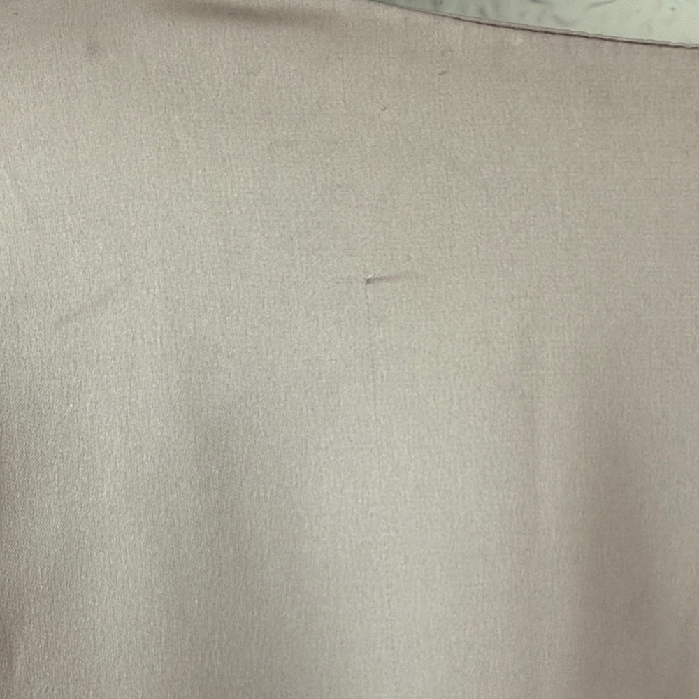 Satin‎ Wrap Dress in Champagne With Ruffled Asymmetric Hem - Picture 14 of 16
